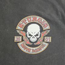 Vtg 2001 Sturgis South Dakota Skull Flames Black T-Shirt - Size L - £15.28 GBP