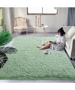 6 by 9ft DweIke Fluffy Shaggy Area Rug, Green Plush Rugs for Living Room... - $82.06 CAD
