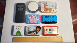 8 PC Lot Altoids Mints Bob Ross Myntz Cotton Candy Boy London Empty Tins - £17.86 GBP