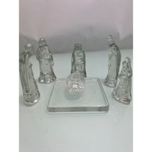 Vintage Glass Nativity Set 7 pc Lot  Iridescent 4&quot; Tall - $19.77