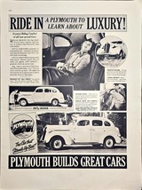 Plymouth Builds Great Cars Ride In Luxury 30&#39;s The Best -1937 Vintage Pr... - $218.54 MXN