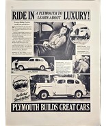 Plymouth Builds Great Cars Ride In Luxury 30&#39;s The Best -1937 Vintage Pr... - $217.03 MXN