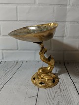 Vintage fish and shell gilded metal soap dish, jewelry dish - $45.00