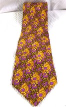 Gianni Versace Mens Silk Tie Purple &amp; Gold Baroque Pattern *Loose Label* - $23.75