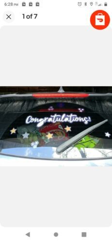 NEW CAR/Home Window deco for GRAD or WEDDING EZ to apply/remove Temporar... - $6.24