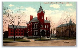 Masonic LIbrary Cedar Rapids Iowa IA UNP DB Postcard Y4 - £2.36 GBP