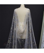 Gold Glitter Star Wedding Cape w/ Pearls, Bling Bling Bridal Cape, Spark... - £112.43 GBP