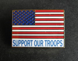 Support Our Troops Usa Flag Lapel Pin Badge 1.1 X 3/4 Inches - £4.46 GBP