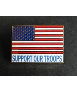 SUPPORT OUR TROOPS USA FLAG LAPEL PIN BADGE 1.1 x 3/4 INCHES - £4.50 GBP