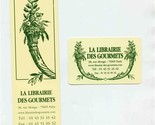 La Librairie Des Gourmets Bookmark &amp; Reward Card Rue Monge Paris France - £9.38 GBP