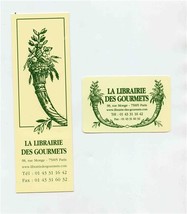 La Librairie Des Gourmets Bookmark &amp; Reward Card Rue Monge Paris France - £9.34 GBP