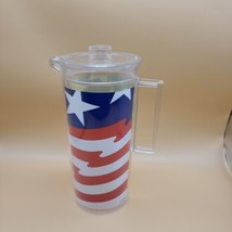 H J Stotter 2 Qt Pitcher American Flag Acrylic Patriotic Vintage - £9.98 GBP