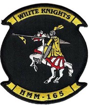 4.5&quot; Marine Corps HMH-165 White Knight Helicopter Squad Embroidered Jacket Patch - £23.53 GBP