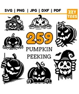 Pumpkin Peeking Svg Png Jpg Dxf Pdf, Halloween Jack O Lantern Clipart, S... - €2,54 EUR