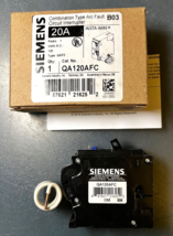 Siemens QA120AFC 20-Amp 1 Pole 120-Volt Plug-On Combination AFCI Breaker NEW - £31.64 GBP