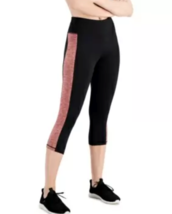 Ideology Women&#39;s Colorblocked Cropped Leggings Black Red Pear L - £7.09 GBP