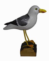 Hand Carved Painted Wood Carving Seagull Bird Decoy Vintage Style Wood R... - $24.69