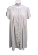 Miss Elaine Womens Large Seersucker Full Zip Housecoat Robe Duster Short... - $19.80