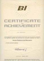 Braniff International Certificate of Achievement 1971 Diploma Airlines  - £61.00 GBP