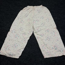 Vintage Youth PJ Pant White Floral Print Elastic Waist 16&quot; 50s 60s - £14.47 GBP