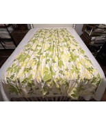 Vintage Pleated Drapery Panels MCM 1960s? Green &amp; Yellow Foliage Pair - £100.07 GBP