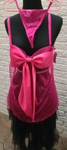 Victoria&#39;s Secret Sexy Little Things 36B Pink Baby Doll Lingerie Polka D... - $23.18