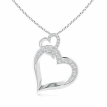 ANGARA 1.3mm Natural Diamond Tilted Heart Pendant Necklace in Silver for Women - £222.06 GBP+