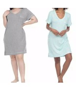 Honeydew ~ Size Medium 2 Pack Jersey Sleep Shirts Heather Gray/Moonfish ... - £19.57 GBP