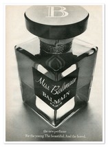 Miss Balmain Perfume Young Beautiful Bored Vintage 1968 Full-Page Magazi... - $9.70