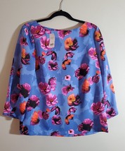 Banana Republic Womens Small Blouse Shirt Top Floral 3/4 Sleeve Boxy NEW - £19.03 GBP