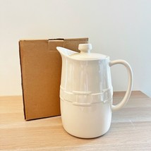 Longaberger 2013 Woven Traditions Coffee Carafe Pitcher Ivory  BRAND NEW IN BOX - £104.87 GBP