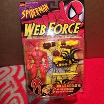 NEW Vintage Tank Attack Daredevil Figure Spider-Man Web Force Toy Biz  - £15.66 GBP