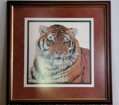 Needlework Framed and Matted TIGER Very Nice - £51.24 GBP