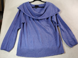 Lane Bryant Sweater Womens Size 18/20 Blue Knit Cotton Long Sleeve Cowl Neck - £13.77 GBP