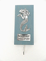 Mermaid Pewter Plaque Single Hook on Wood Nautical Lead Free Made in Can... - $27.67
