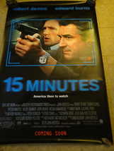 15 MINUTES - MOVIE BANNER WITH ROBERT DENIRO &amp; EDWARD BURNS - $25.00