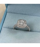 Double Halo 1.11 TCW Princess Cut Diamond Engagement Ring 14k White Gold - $55,897.71 MXN