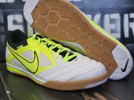 2012 Nike Gato IC White/Volt Green/Black Indoor Futsal Soccer Shoes Men 12 - $91.63