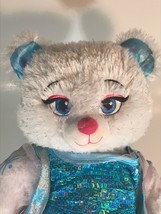 Build A Bear Elsa Disney Frozen White Sparkly Bear Dress BAB Plush 17&quot; - £14.93 GBP