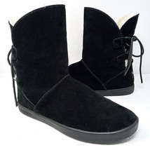 Koolaburra by UGG Shazi Black Suede Short Tie Back Boots - Women&#39;s Size 9 - $29.95