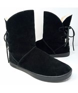 Koolaburra by UGG Shazi Black Suede Short Tie Back Boots - Women&#39;s Size 9 - $29.95