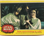 Vintage Star Wars Trading Card Yellow 1977 #141 Some Quick Thinking By Luke - $2.48