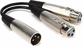 Hosa YXF-119 XLR3M to Dual XLR3F Y Cable, 6 Inch - £12.87 GBP