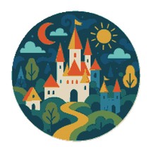 Children&#39;s country with beautiful nature - Cross Stitch Pattern PDF - $5.00