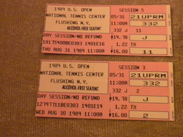 US Open Tennis New York Ticket  Stubs from Aug 30 - 31, 1989 Day Session # 3 &amp; 5 - £6.36 GBP