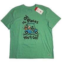 Life is Good Mens Green Oh the Places You Will Go Graphic T-shirt, Size Large NW - £23.23 GBP