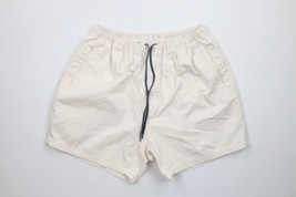 Vintage 90s Nautica Mens Large Distressed Spell Out Above Knee Shorts Cream - $49.45