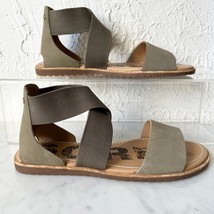 Sorel Ella Olive Green Leather/Elastic Strap Sandal - Women&#39;s Size 7.5 - $53.20 CAD