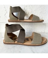 Sorel Ella Olive Green Leather/Elastic Strap Sandal - Women&#39;s Size 7.5 - €32,48 EUR