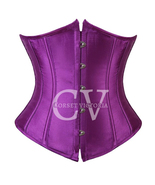 Purple Satin Underbust Corset Waist Training Cincher Halloween Costume B... - $59.99+